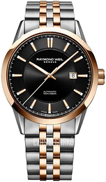 Raymond Weil Freelancer Czarny/Stal w kolorze różowego złota Ø42 mm 2731-SP5-20001