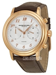 Raymond Weil Raymond Maestro Srebrny/Skóra Ø41.5 mm 4830-PC5-05658