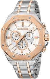 Roberto Cavalli by Franck Muller Rc-119 Srebrny/Stal w kolorze różowego złota Ø44 mm RV1G123M0061