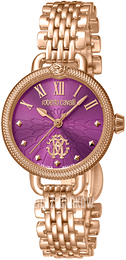 Roberto Cavalli by Franck Muller Dress Purpurowy/Stal w kolorze różowego złota Ø30 mm RV1L064M0041