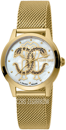 Roberto Cavalli by Franck Muller Franck Muller Biały/Stal w odcieniu złota Ø32 mm RV1L117M0081