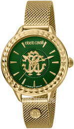 Roberto Cavalli by Franck Muller Franck Muller Zielony/Stal w odcieniu złota Ø36 mm RV1L125M0061