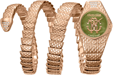 Roberto Cavalli by Franck Muller Aion Time Zielony/Stal w kolorze różowego złota Ø23 mm RV2L021M0051