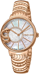 Roberto Cavalli by Franck Muller Frank Muller Biały/Stal w kolorze różowego złota RV2L022M00041