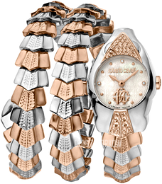 Roberto Cavalli by Franck Muller Aion Time Biały/Stal w kolorze różowego złota Ø23 mm RV2L048M0041