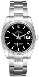 Rolex Perpetual Date Czarny/Stal Ø34 mm 115234-0002