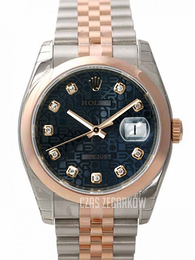 Rolex Datejust Two Tone Niebieski/18 karatowe różowe złoto Ø36 mm 116201/28
