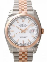 Rolex Datejust Two Tone Biały/18 karatowe różowe złoto Ø36 mm 116201/31
