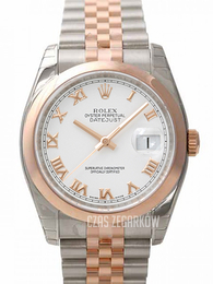 Rolex Datejust Two Tone Biały/18 karatowe różowe złoto Ø36 mm 116201-0074