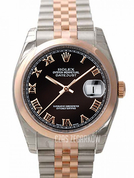 Rolex Datejust Two Tone Brązowy/18 karatowe różowe złoto Ø36 mm 116201-0073