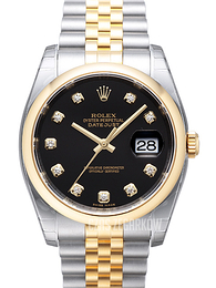 Rolex Datejust 36 Czarny/Stal Ø36 mm 116203-0168