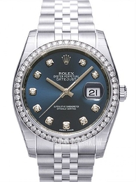 Rolex Datejust Steel Niebieski/Stal Ø36 mm 116244-0010