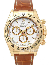 Rolex Daytona Biały/Skóra Ø40 mm 116518/20