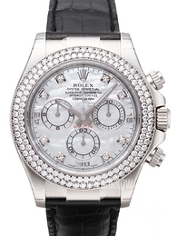 Rolex Daytona Srebrny/Skóra Ø40 mm 116589/RBR/1