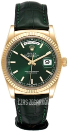 Rolex Day-Date Zielony/Skóra Ø36 mm 118138-0003