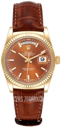 Rolex Day-Date Brązowy/Skóra Ø36 mm 118138-0005