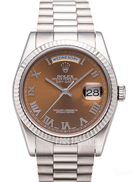 Rolex Day-Date Brązowy/18 karatowe białe złoto Ø36 mm 118239/9