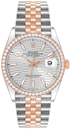 Rolex Datejust 36 Srebrny/18 karatowe różowe złoto Ø36 mm 126281RBR-0021