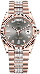 Rolex Day-Date 36 Szary/18 karatowe różowe złoto Ø36 mm 128235-0051