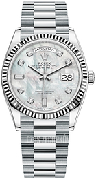 Rolex Day-Date 36 Biały/Platyna Ø36 mm 128236-0002