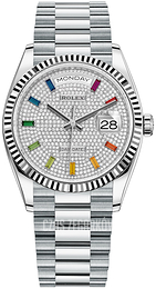 Rolex Day-Date 36 Srebrny/Platyna Ø36 mm 128236-0003