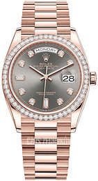 Rolex Day-Date 36 Szary/18 karatowe różowe złoto Ø36 mm 128345RBR-0052