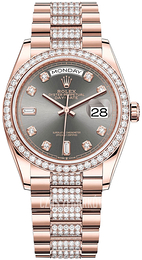 Rolex Day-Date 36 Szary/18 karatowe różowe złoto Ø36 mm 128345RBR-0053