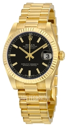 Rolex Datejust 31 Czarny/18 karatowe żółte złoto Ø31 mm 178278-0068