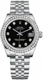 Rolex Datejust 31 Czarny/Stal Ø31 mm 178384-0052