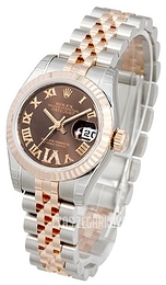 Rolex Lady-Datejust 26 Brązowy/Stal Ø26 mm 179171-33