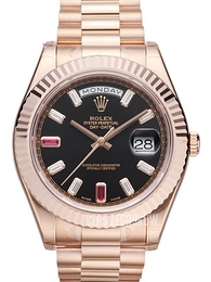 Rolex Day-Date Czarny/18 karatowe różowe złoto Ø41 mm 218235/9