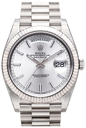 Rolex Day-Date 40 Srebrny/18 karatowe białe złoto Ø40 mm 228239-0001