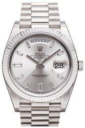 Rolex Day-Date 40 Srebrny/18 karatowe białe złoto Ø40 mm 228239-0003