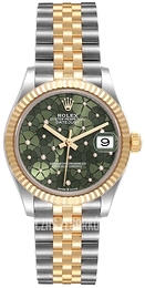 Rolex Datejust 31 Zielony/18 karatowe żółte złoto Ø31 mm 278273-0032