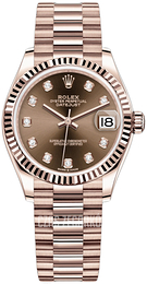 Rolex Datejust 31 Brązowy/18 karatowe różowe złoto Ø31 mm 278275-0010