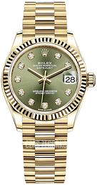 Rolex Datejust 31 Zielony/18 karatowe żółte złoto Ø31 mm 278278-0011