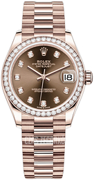 Rolex Datejust 31 Brązowy/18 karatowe różowe złoto Ø31 mm 278285RBR-0006