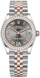 Rolex Datejust 31 Szary/18 karatowe różowe złoto Ø31 mm 278381RBR-0030