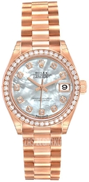 Rolex Lady-Datejust 28 Biały/18 karatowe różowe złoto Ø28 mm 279135RBR-0010