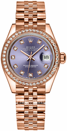 Rolex Lady-Datejust 28 Purpurowy/18 karatowe różowe złoto Ø28 mm 279135RBR-0011