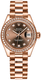 Rolex Lady-Datejust 28 Brązowy/18 karatowe różowe złoto Ø28 mm 279135RBR-0017