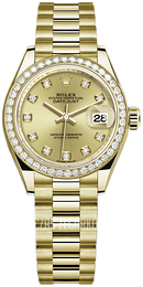 Rolex Lady-Datejust 28 Żółte złoto/18 karatowe żółte złoto Ø28 mm 279138RBR-0023