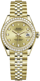 Rolex Lady-Datejust 28 Żółte złoto/18 karatowe żółte złoto Ø28 mm 279138RBR-0024