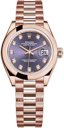 Rolex Lady-Datejust 28 Purpurowy/18 karatowe różowe złoto Ø28 mm 279165-0019