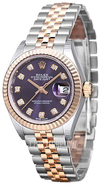 Rolex Lady-Datejust 28 Purpurowy/18 karatowe różowe złoto Ø28 mm 279171-0015