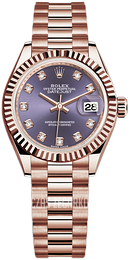 Rolex Lady-Datejust 28 Purpurowy/18 karatowe różowe złoto Ø28 mm 279175-0019