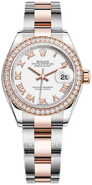 Rolex Lady-Datejust 28 Biały/18 karatowe różowe złoto Ø28 mm 279381RBR-0022