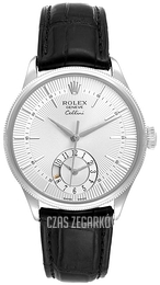 Rolex Cellini Dual Time Srebrny/Skóra Ø39 mm 50529-0006
