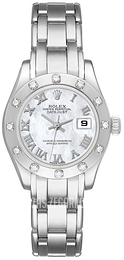 Rolex Lady Datejust Pearlmaster Biały/18 karatowe białe złoto Ø29 mm 80319-0041