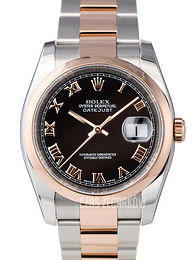 Rolex Datejust Gold/Steel Czarny/18 karatowe różowe złoto Ø36 mm 116201-0092